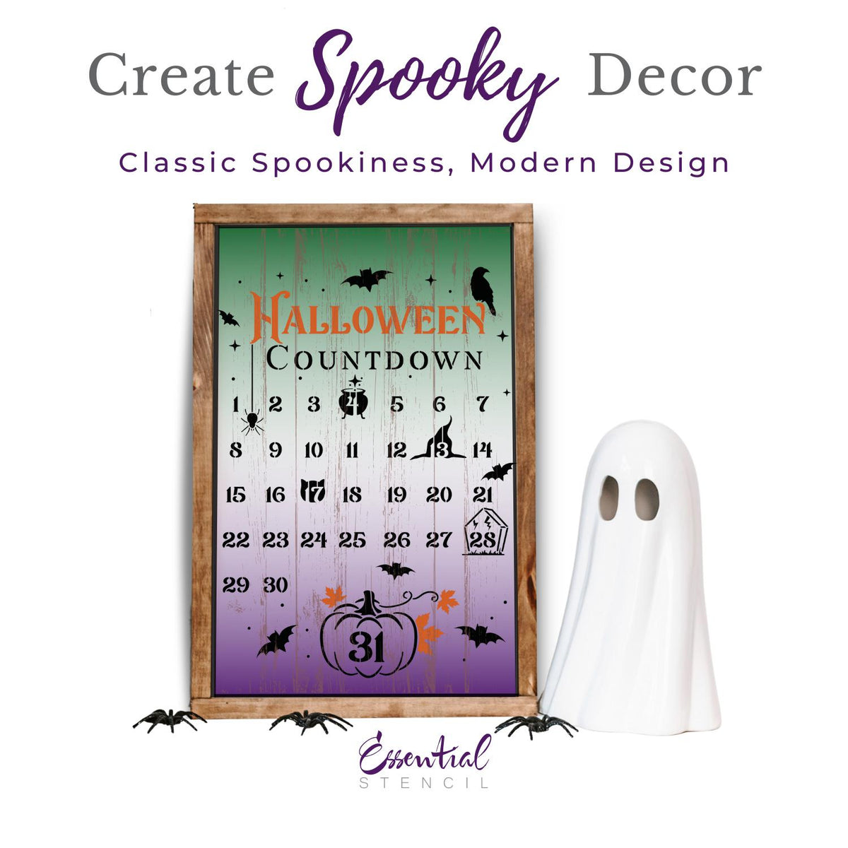 Halloween Countdown Sign Stencil-Stencil-Essential Stencil