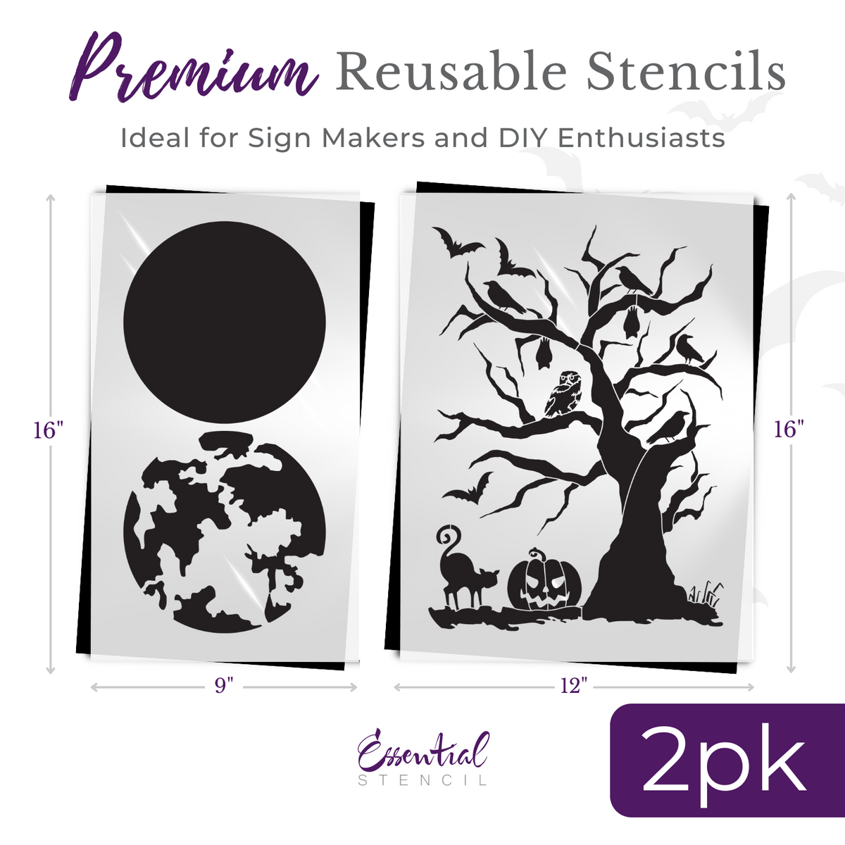 Spooky Tree with Harvest Moon Layering Stencil-Halloween-Essential Stencil