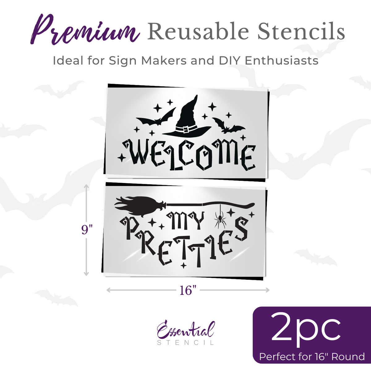 Welcome My Pretties Door Hanger Stencil-Halloween-Essential Stencil