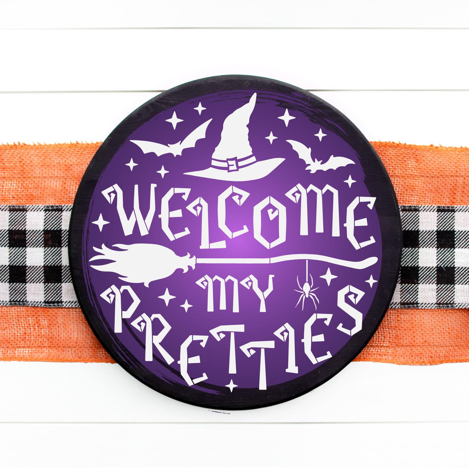 Welcome My Pretties Door Hanger Stencil-Halloween-Essential Stencil