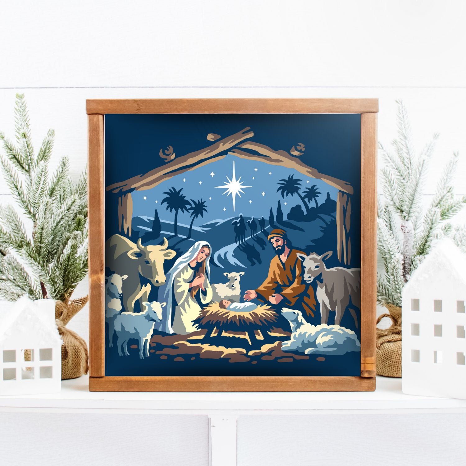 Layered Nativity Scene Stencil-Christmas-Essential Stencil