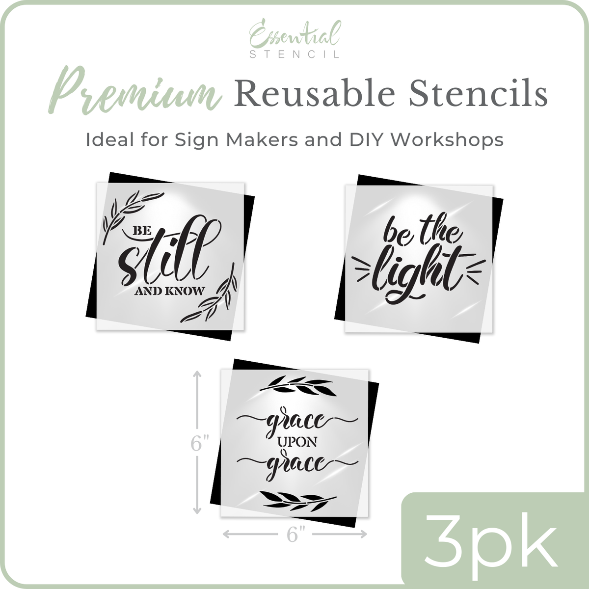 Be Still Mini Set (3 Pack)-Scripture-Essential Stencil