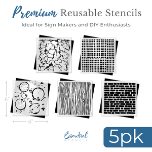 Background Textures Mini Stencil (5pk)-Collaboration-Essential Stencil