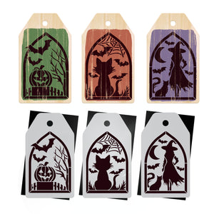 Spooky Trio Mini Tags Stencil Set (3 Pack)-Halloween-Essential Stencil