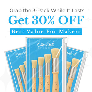 Stencil Brush Set | Pure Natural Bristle Brushes-Brushes-Essential Stencil