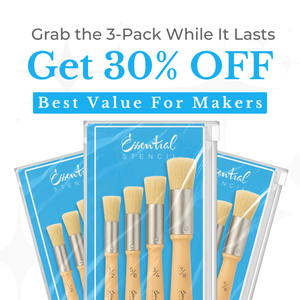 Stencil Brush Set | Pure Natural Bristle Brushes-Brushes-Essential Stencil