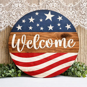 American Flag Welcome-Patriotic-Essential Stencil