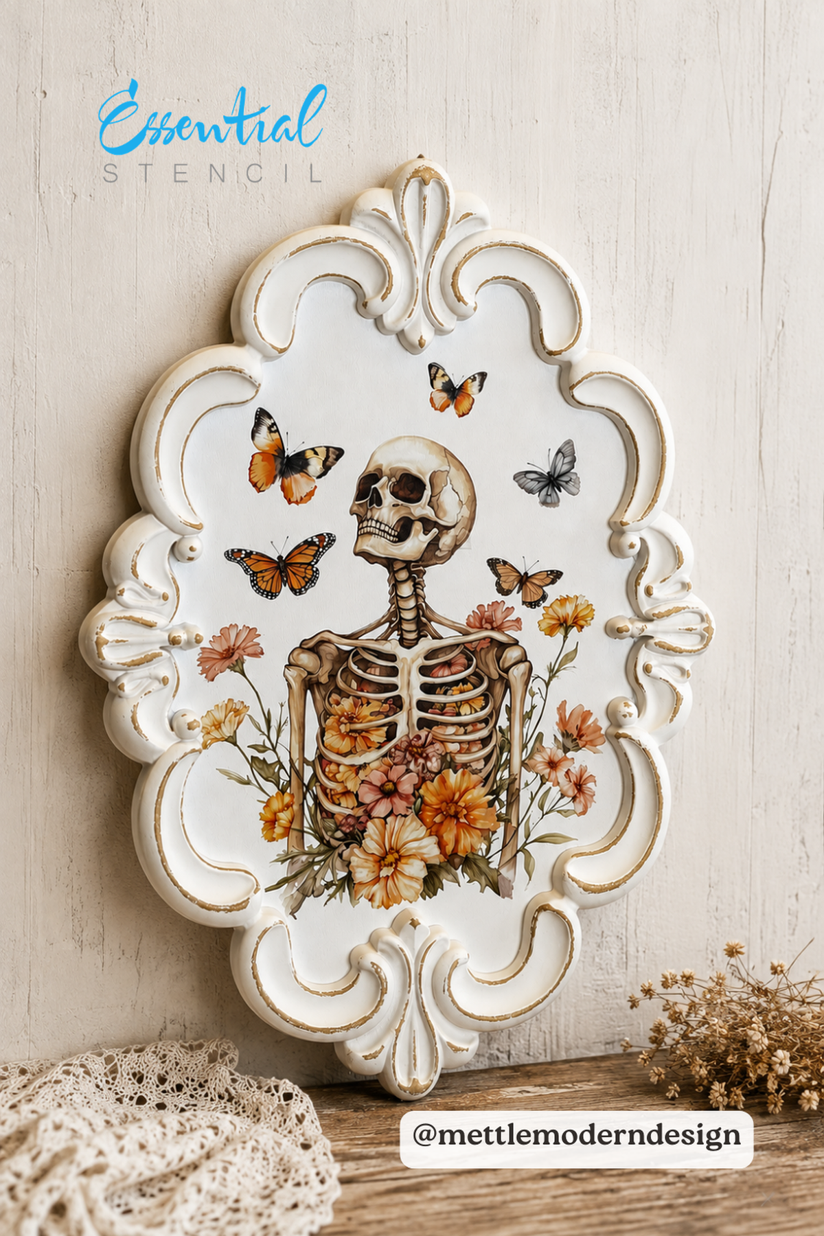 Bones to Blossoms-Rub-on Transfer-Essential Stencil