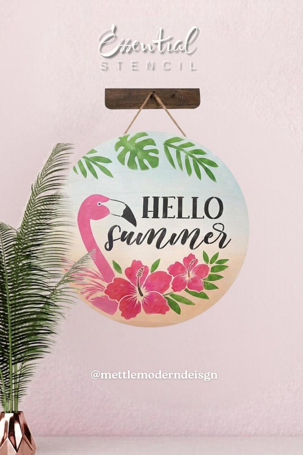 Flamingo Hello Summer-Coastal-Essential Stencil