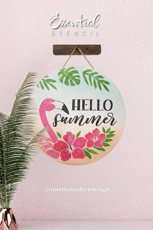 Flamingo Hello Summer-Coastal-Essential Stencil