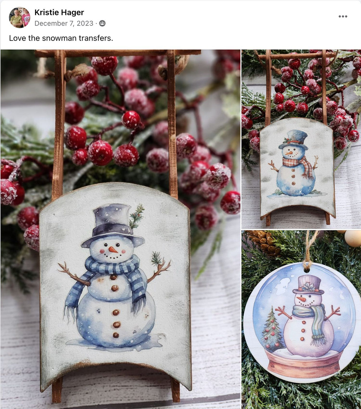 Merry Snowmen Rub-on Transfers-Rub-on Transfer-Essential Stencil