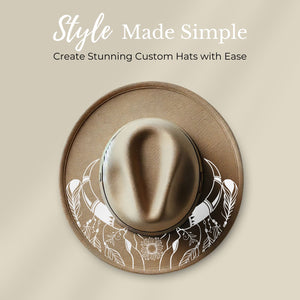 Cow Skull & Feathers Hat Stencil-Hat Stencil-Essential Stencil