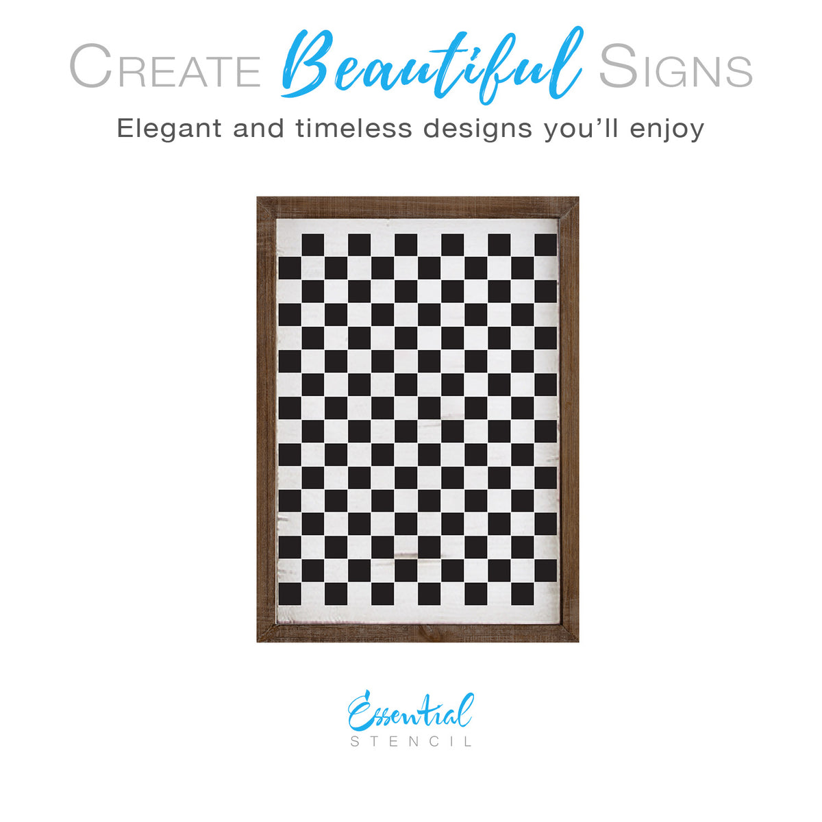 Checker Pattern Stencil + Bonus-Pattern-Essential Stencil