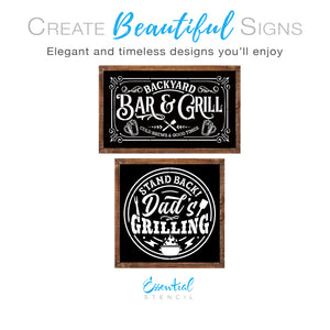 Bar & Grill Stencil Set | 2pk-Essential Stencil