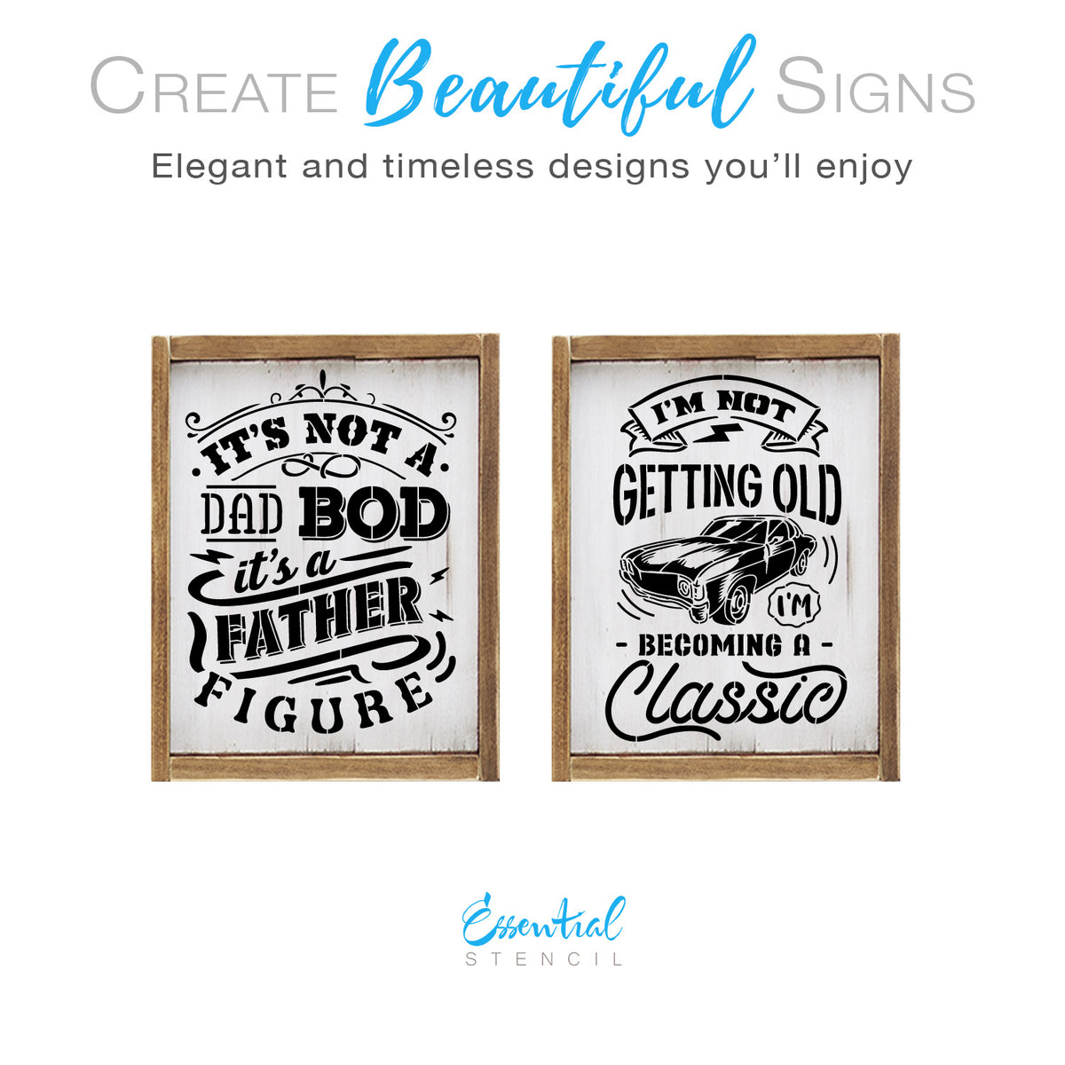 Father Figure Stencil Set | 2pk-Essential Stencil