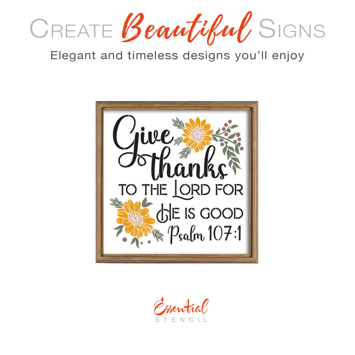 Give thanks to the Lord Scripture Stencil-Stencil-Essential Stencil