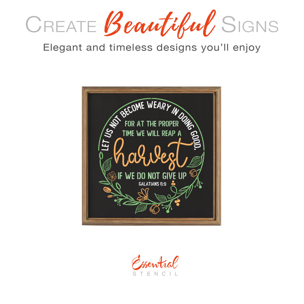 Galatians 6:9 Scripture Stencil-Stencil-Essential Stencil