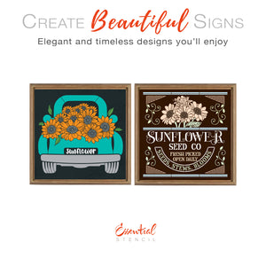 Sunflower Seed Co and Truck Stencil Set (2pk)-Summer-Essential Stencil