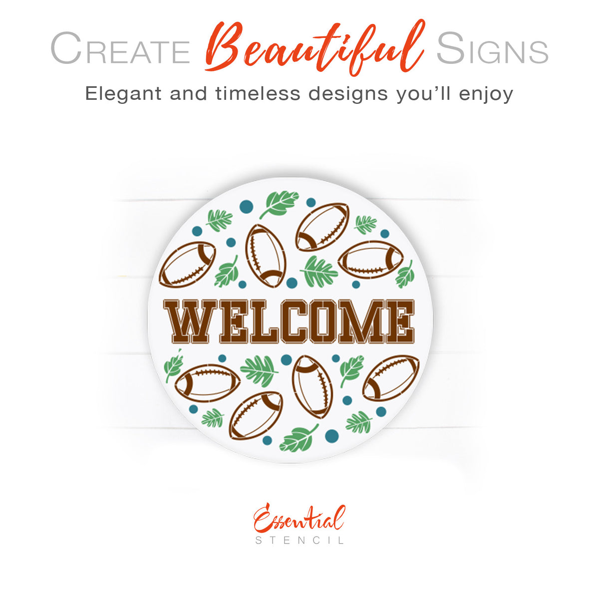 Welcome Football Door Hanger-Fall-Essential Stencil
