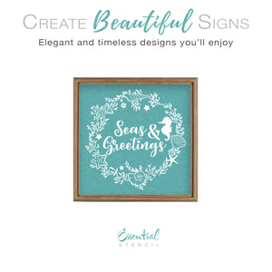 Seas & Greetings Sign Stencil-Christmas-Essential Stencil