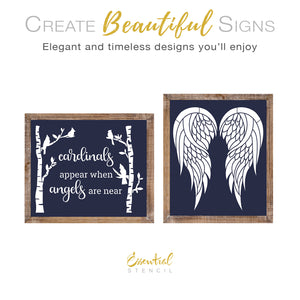 Cardinals Appear and Angel Wings Sign Stencils-Christmas-Essential Stencil