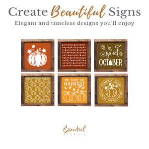 Sweet October Pumpkins Mini Stencil 6pk-Fall-Essential Stencil