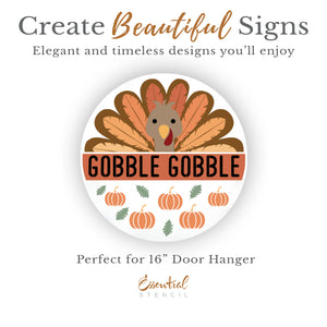 Gobble Gobble Door Hanger Stencil-Fall-Essential Stencil