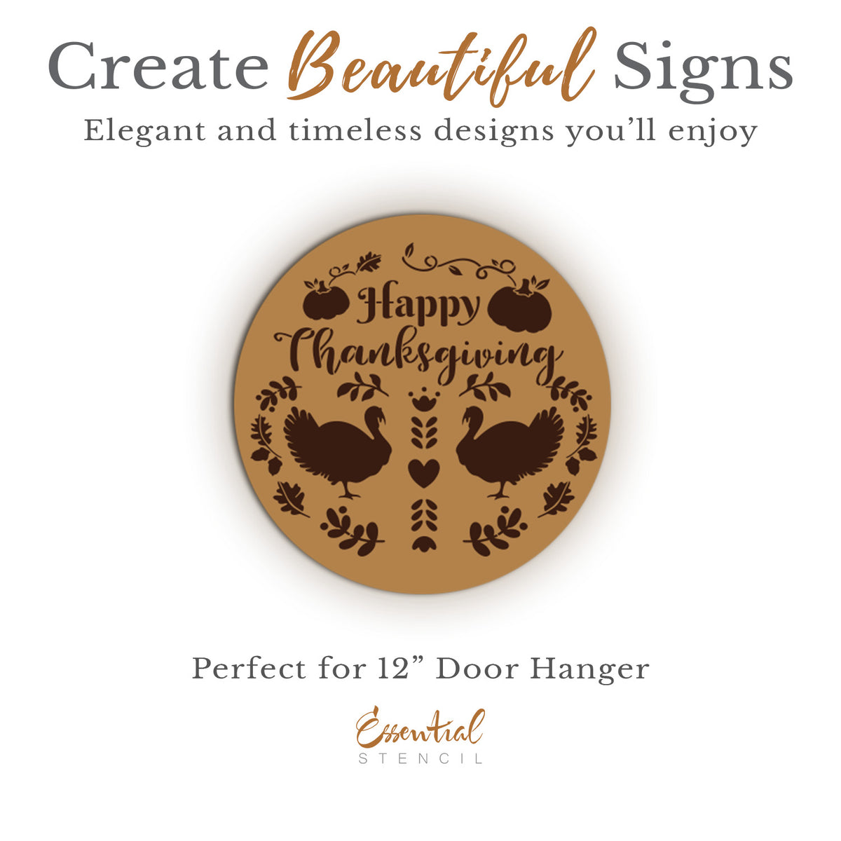 Scandinavian Inspired Thanksgiving Door Hanger Stencil-Fall-Essential Stencil