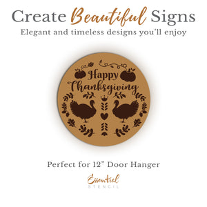 Scandinavian Inspired Thanksgiving Door Hanger Stencil-Fall-Essential Stencil