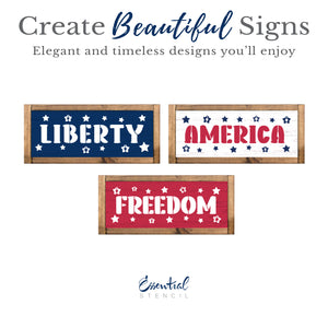 Liberty. America. Freedom Stencil Set (3 Pack)-Patriotic-Essential Stencil