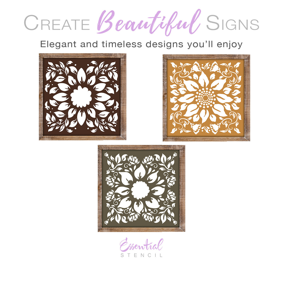 Sunflower Tiles Mini Stencils (3 Pack)-Spring-Essential Stencil