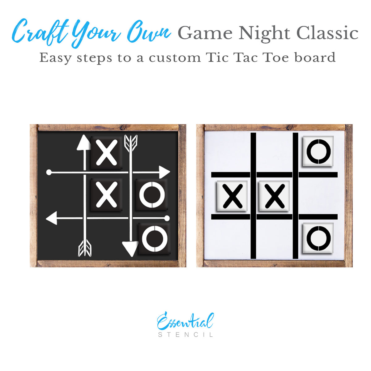 Tic Tac Board 12x12 4pc Stencil-Essential Stencil
