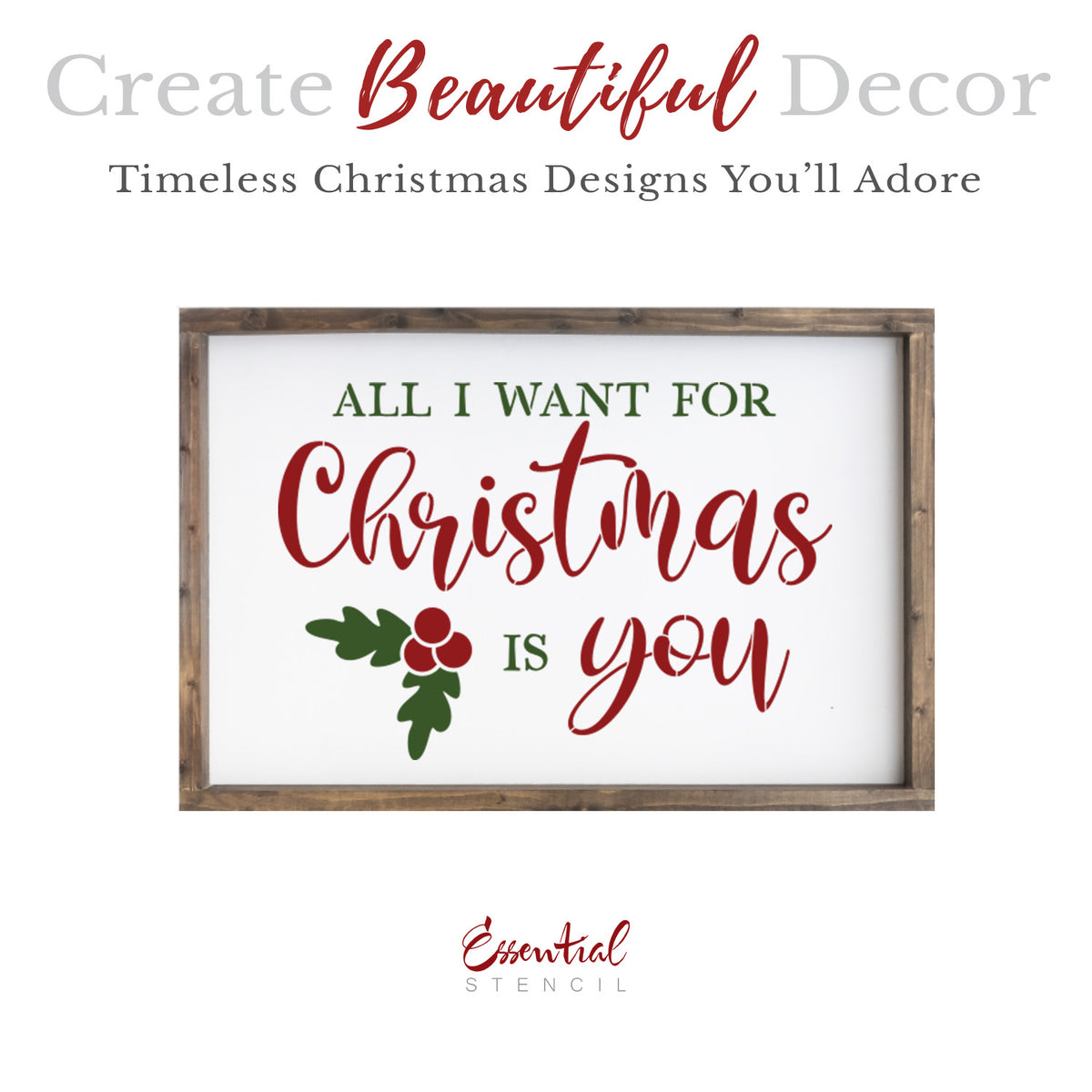 All I Want for Christmas is you Stencil-Christmas-Essential Stencil