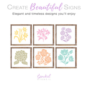 Lovely Florals Mini Stencils (6 Pack)-Spring-Essential Stencil