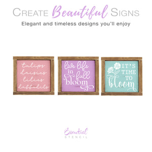 It's Time to Bloom Mini Stencils (3 Pack)-Spring-Essential Stencil