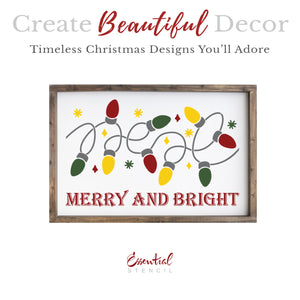 Merry and Bright Stencil-Christmas-Essential Stencil