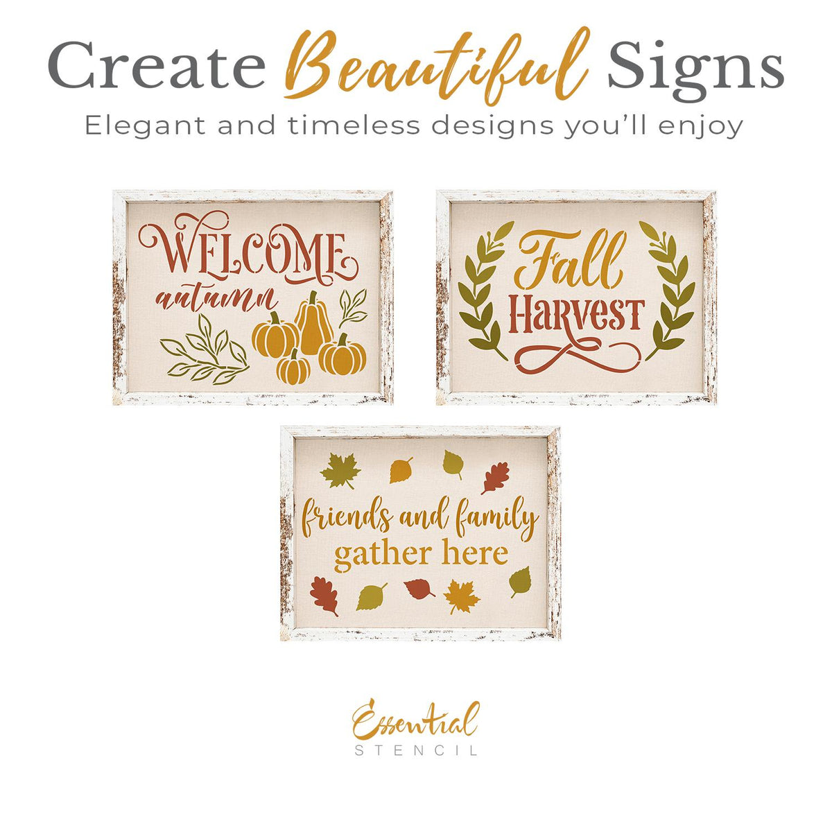 Welcome Autumn Stencil Set-Fall-Essential Stencil