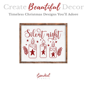 Silent Night Sign Stencil (Bundle Exclusive Free Gift)-Christmas-Essential Stencil