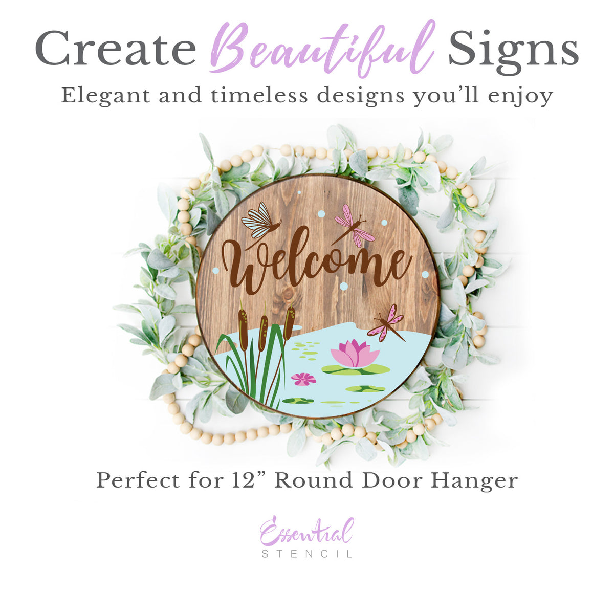 Welcome Dragonfly Door Hanger-Essential Stencil