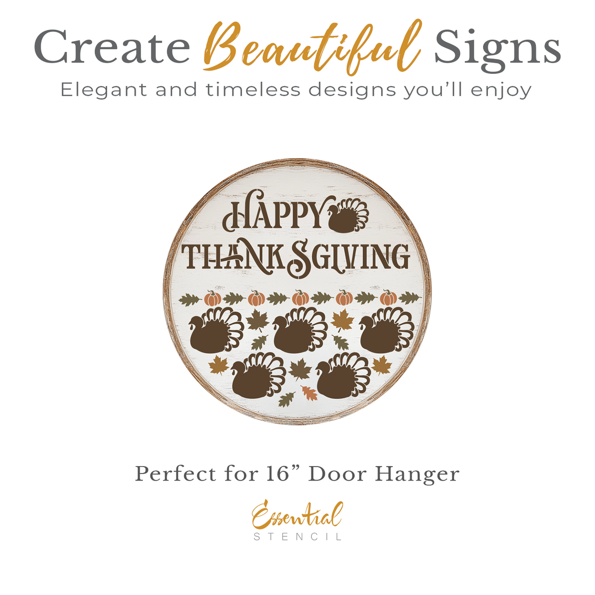 Happy Thanksgiving Door Hanger Stencil