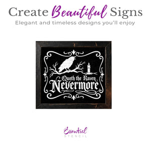Nevermore Stencil-Halloween-Essential Stencil
