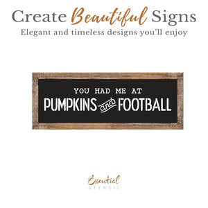 Pumpkins and Football Stencil-Fall-Essential Stencil