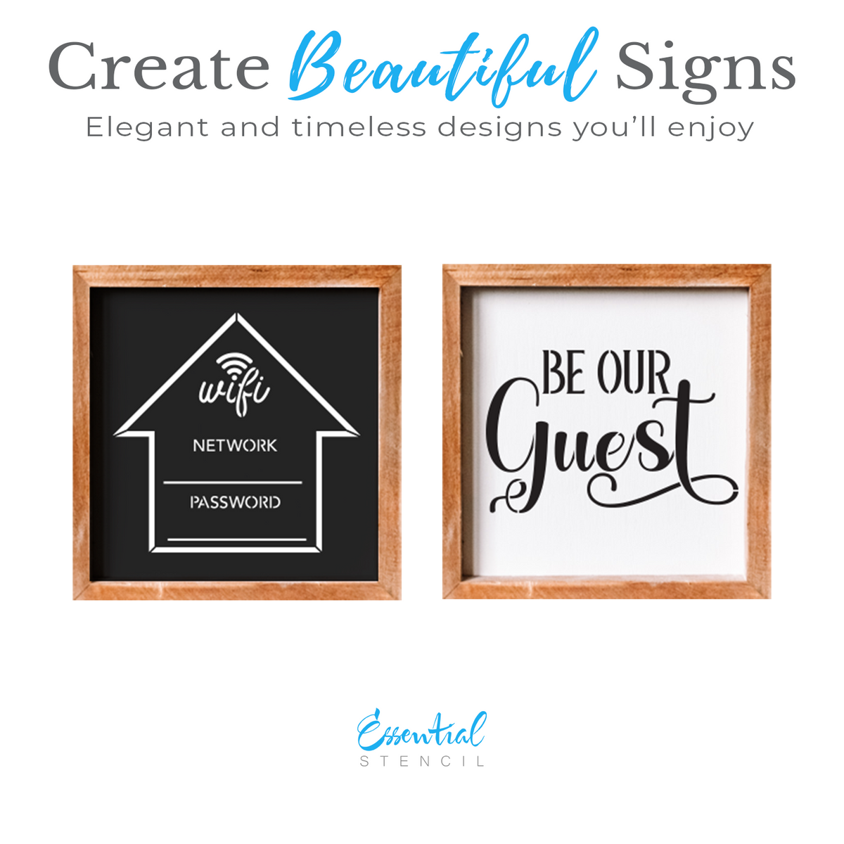 Wifi Guest 6x6 (2pk) Stencil-Essential Stencil