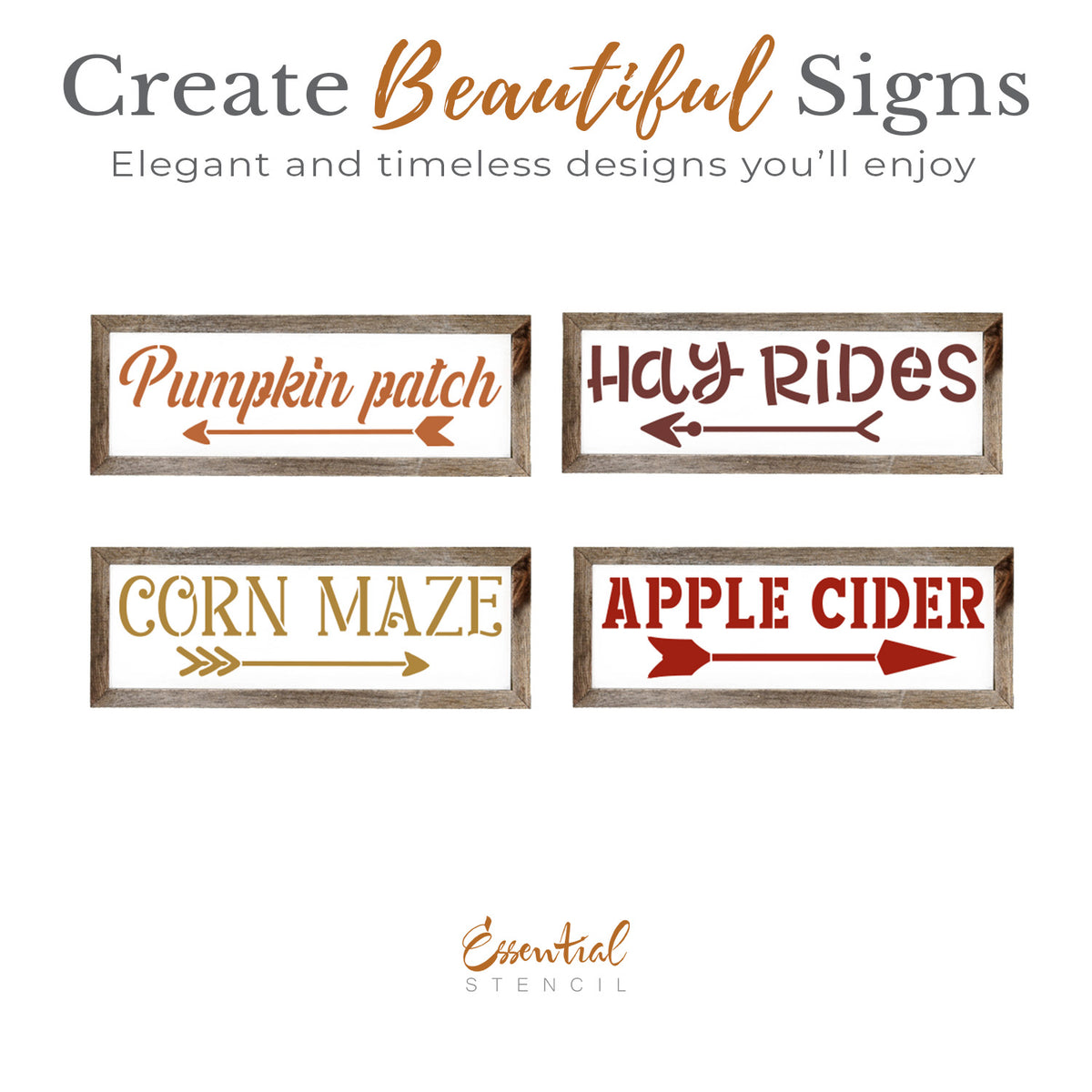 Fall Farm Signs Stencil Set-Fall-Essential Stencil