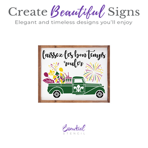 Mardi Gras Vintage Truck 10x8 Stencil-Mardi Gras-Essential Stencil