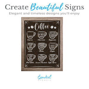 Coffee Menu 12x16 Stencil Set-Essential Stencil
