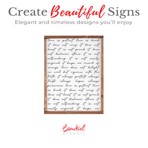 Love is patient script 12x16 Stencil-Valentine-Essential Stencil