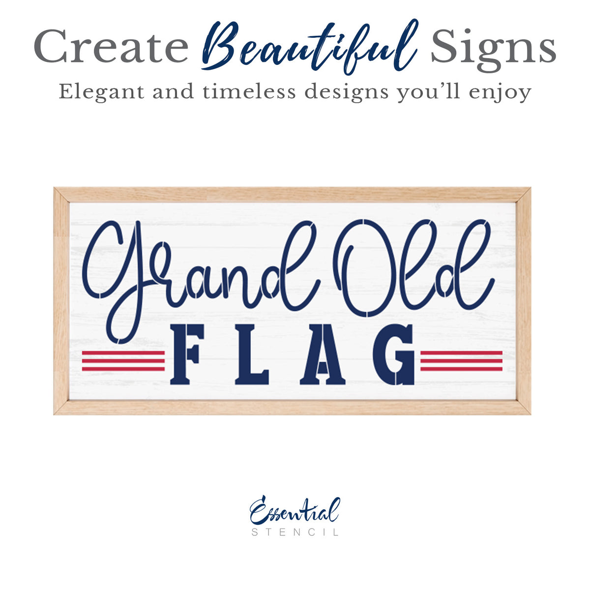 Grand Old Flag Stencil-Patriotic-Essential Stencil
