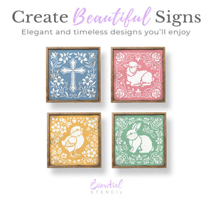 Easter Tiles 8x8 (4pk) Stencil-Easter-Essential Stencil