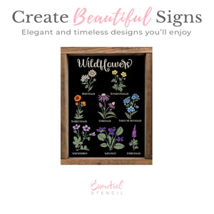 Wildflowers Stencil-Spring-Essential Stencil